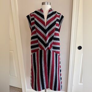 BCBG Black and Red Striped Vest - Size Small